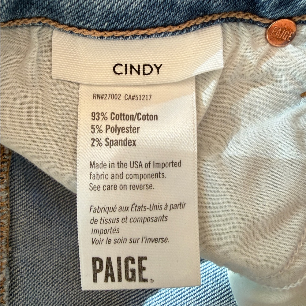 PAIGE Cindy Jeans in Mel Destroyed Fit Blue Straight Leg - Picture 14 of 14